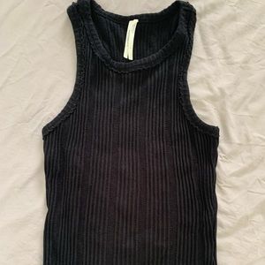 Anthropologie black racer back tank size small
